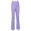 70s inspired flared bell-bottom casual pants pit rib tight fit high waist micro pull elastic trousers trousers