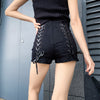 KPop Stage Stars Pants Splicing Lace-up Drawstring Lift-up High waist Shorts