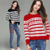 2022 letters jacquard loose fit round collar Rabbit Hair sweater pullover BTS LOVED