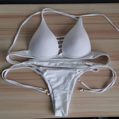 sexy straps split swimsuit ladies bikini swimwear 3D cup 7025