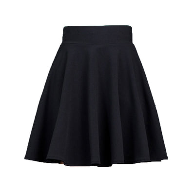Korean high waist basic umbrella pleated dancing skirt skater puffy bottom dress plus size