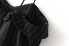 Kpop stardom ruffle striped irregular hem 3D cuts halter sling dress
