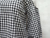Tie knot off shoulder shirt B/W checkered plaid grid bow knots cuffs