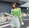 Plaid Pleated Mini Skirts Harajuku Grunge Gothic Streetwear High Waist Retro Dress