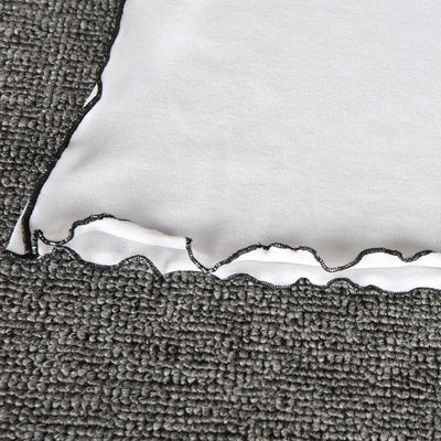 High collar agaric edge stitching super long sleeves slim short bottomed shirt T-shirt
