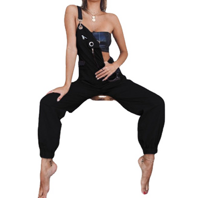 New Jumpsuit fashion zipper strap overall women's multi bag casual pants