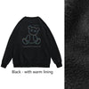 Boys and Girls New 2022 Warm Lining Reflective Bear Oversize Sweater for Couple Sweatshirt