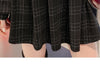 Dark Gothic Festive Vintage Mini Dress Fluffy Sleeves Plaid A Lined Hipster Retro Style Skirt High Waist