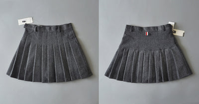 Slim Fit Winter Woolen mini skirt Tennis Pleated Skirt college style Warm Safety Pants