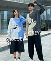 2021 korean fashion harajuku cartoon bear loose fit warm sweater knitwear pullover for couples