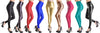 Frauen Femme Fitness Kunstleder Knöchel Leggings Leggins Matt und Glänzend Schwarz Sexy Push Up Bauch Kontrolle Slim Stretchy Pants Hosen