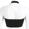 women strappy cami metal buckle neck choker sexy ultra-short small vest dark gothic set