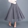 3 Layers High-Waisted Women Artistic Temperament fairy style long yarn rainbow skirt Chic