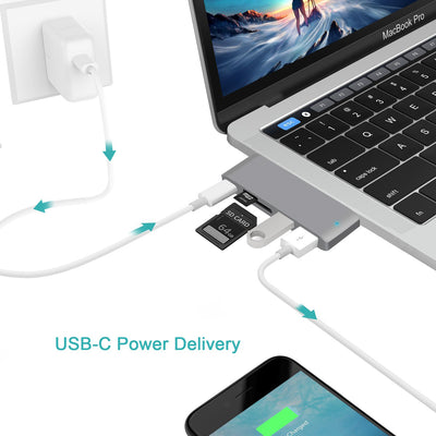 For Macbook Pro hub converter USB-C to HDMI adapter TF card SD card docking station card reader