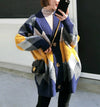 2021 fairy style women cardigan Korean retro loose fit sweater instashop argyle plaid knitted jacket