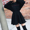Dark Gothic Little Rose Embroidered Hooded Dress Sweater Hoodie Little Black Dress