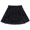 Korean velvet whole print rock skirt lace trim dark gothic floral embossed stitching high waisted dress