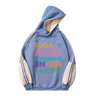 JIMIN SUGA JUNGKOOK V JIN RM J-HOPE Kpop parody sweatshirt splicing hoodie streetwear for boys and girls