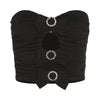2022 trendy bow knot chest wrap off shoulder hollow cut slim fit vest camisole