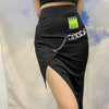 2022 blogger instashop split midi cargo skirt asymmetric hem deco with chain for street trendsetters