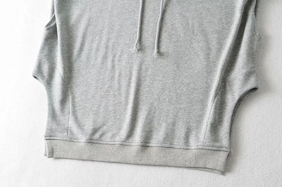 European hooded streetwear loose lazy style sleeveless sweatshirt drop shoulder oversize vest hoodie