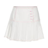 Color stitches splicing high waisted dress button down pleated skirt
