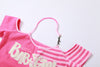 2022 off shoulder halter neck stripes BABY GIRL prints sexy dew umbilical bow knot tail T shirt
