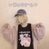 cartoon bunny rabbit harajuku kawaii retro Tee for girl cute cotton long sleeve T-shirt sweatshirt
