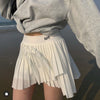 Street fashion sexy irregular embroidered letter pleated skater skirt safety pants