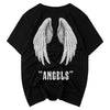 bf style angel demon big wings print loose fit T-shirt cotton Tee for boys and girls