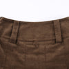 Retro vintage corduroy A-line pleated skirt female high waist slim fit skirt chic streetwear
