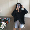 2023 Spring Korean loose casual thin hooded pullover sweater women long sleeves hoodie blouse
