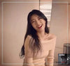 Kpop movie star Suzy Bae straight folded neckline knitwear apricot soft bottoming sweatshirt Tee
