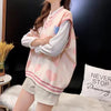 Chic streetwear college style retro vest sleeveless sweater heart deco pastel kawaii loose pullover