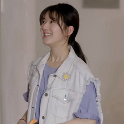 Kpop stars asian drama - Please Feel At Ease Mr. Ling - Rosy Zhao Loose fit Sleeveless Denim tank top loose casual vest jacket