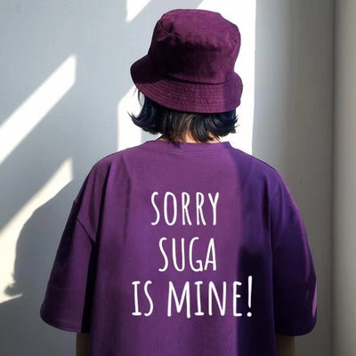 Kpop Youth League T-shirt casual hip hop Short Sleeves cotton shirt royal purple