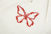 2022 embroidered butterflies sweetheart T shirt lapel collar oval cut hem dew umbilical