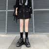 Multi-purpose instashop cargo pants skirt high-waisted zip-up split fork skirt Korean gothic streetwear style