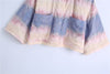 European street fashion loose casual tie-dyed shirt crop top demi sleeve buttons placket