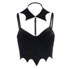 2022 European gothic new sling sexy backless faux collar bat batwing vest camisole