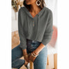 New hooded loose fit sweater solid color pullover casual knitted sweater hoodie button placket