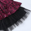 Dark gothic suede rose printed lace straps strappy V neck dress laceup placket cupcake princess skirt