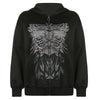 Gothic BF style loose casual hooded zipper cardigan plus size coat sweatshirt