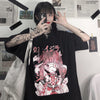 Harajuku style 2021 new Japanese anime girl bf t-shirt loose demi sleeve kawaii cool top