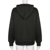Gothic BF style loose casual hooded zipper cardigan plus size coat sweatshirt