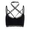 Bondage halter neck stitching lace cross sling wrapped chest sexy cami dark gothic