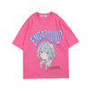 Japanese anime girl printed JK T-shirt demi sleeves for boys and girls top