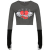 Angel heartbreak printed crop top slim fit sweatshirt long sleeve blouse for women