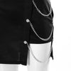 High waist irregular hem with chains casual baggy hip mini skirt
