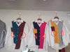 2022 Splicing contrast color patchwork shirt ruffle drawstring knitwear women cardigan top